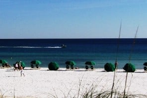 The picturesque beaches and blue waters of fishing-destination Destin Florida.