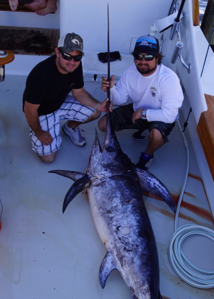 large swordfish caught on the no quarter by kyle peet