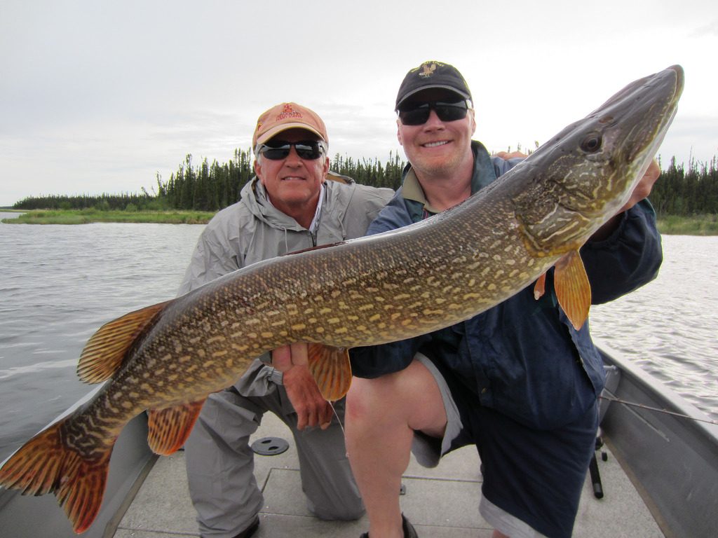 Happy angler with a trophy muskie at Minor Bay Lodge