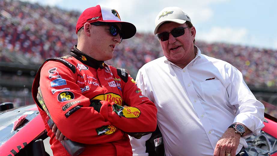 Ty Dillon talking with Richard Childress of RCR racing fame