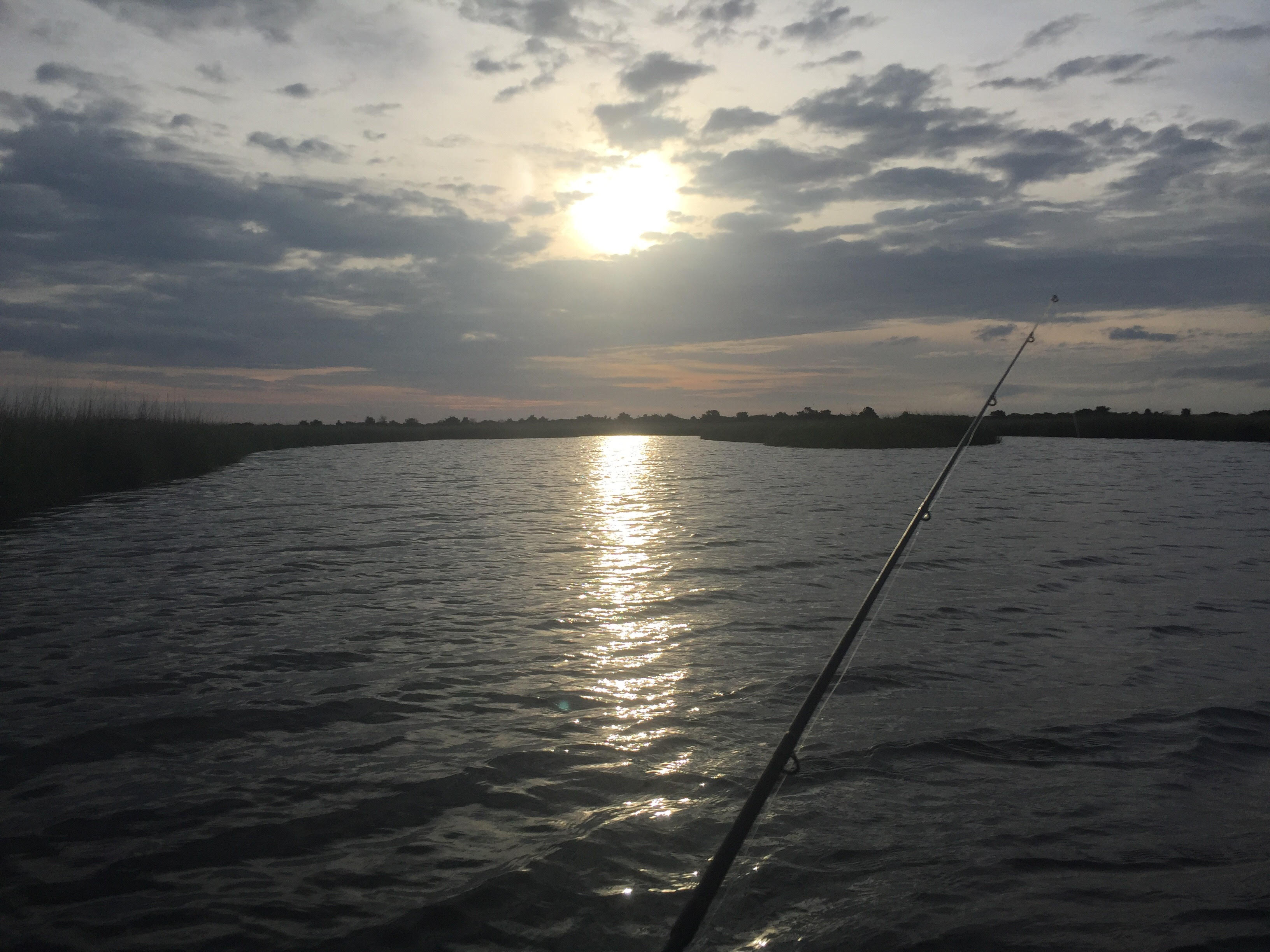 Sunrise over the sound while kayak fishing